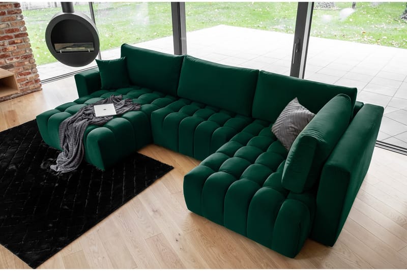 Yorktown U-bäddsoffa Divan Vänster - Mörkgrön - Möbler - Vardagsrum - Bäddsoffor - U bäddsoffa