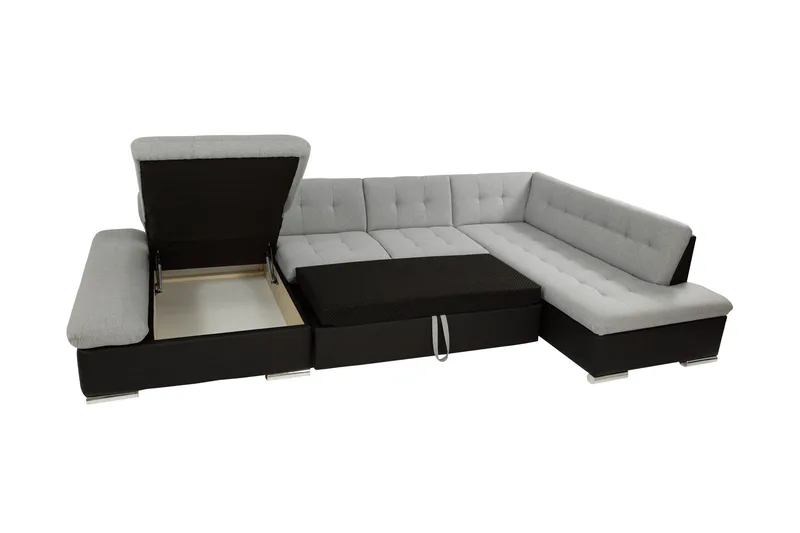 Zumar Bäddsoffa med Divan och Schäslong 4-sits i Bouclé - Beige - Möbler - Vardagsrum - Bäddsoffor - U bäddsoffa
