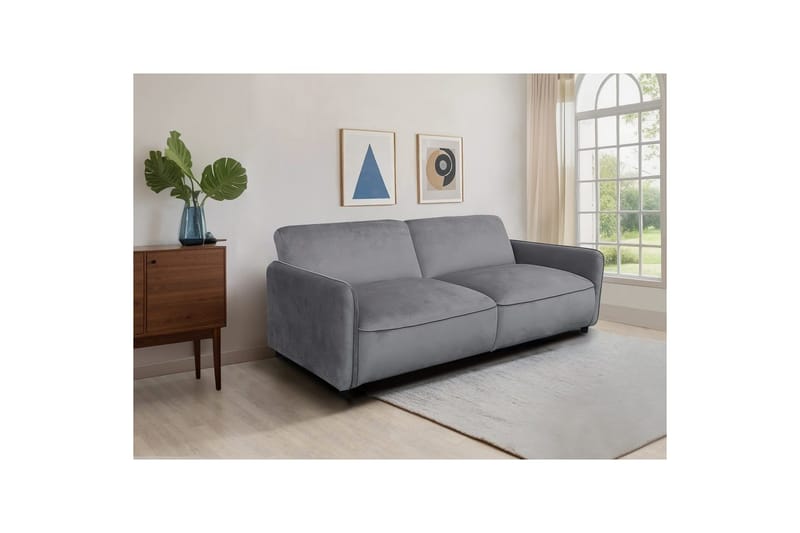 Bäddsoffa utan divan & schäslong Loft24 Bäddsoffa Loft24 Alicia Grey Velvet - Möbler - Vardagsrum - Bäddsoffor