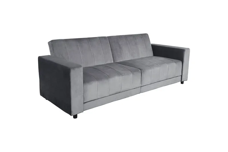 Bäddsoffa utan divan & schäslong Loft24 Bäddsoffa Loft24 Allie II Grey Velvet - Möbler - Vardagsrum - Bäddsoffor
