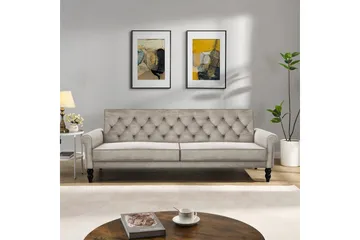Bäddsoffa utan divan & schäslong Loft24 Tyne Bäddsoffa 3-sits Beige - Möbler - Vardagsrum - Bäddsoffor