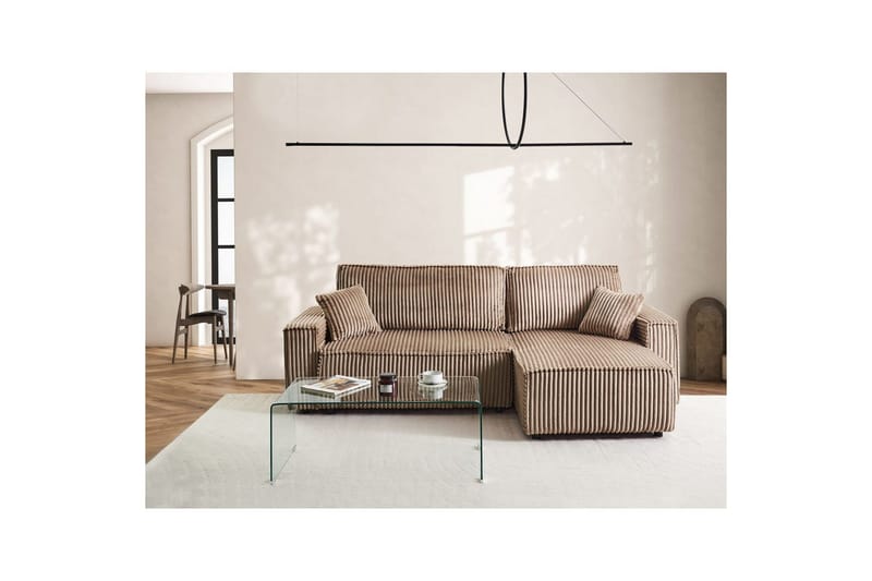 Bäddsoffa Vänstervänd Abacka - Brun, Svart - Möbler - Vardagsrum - Bäddsoffor