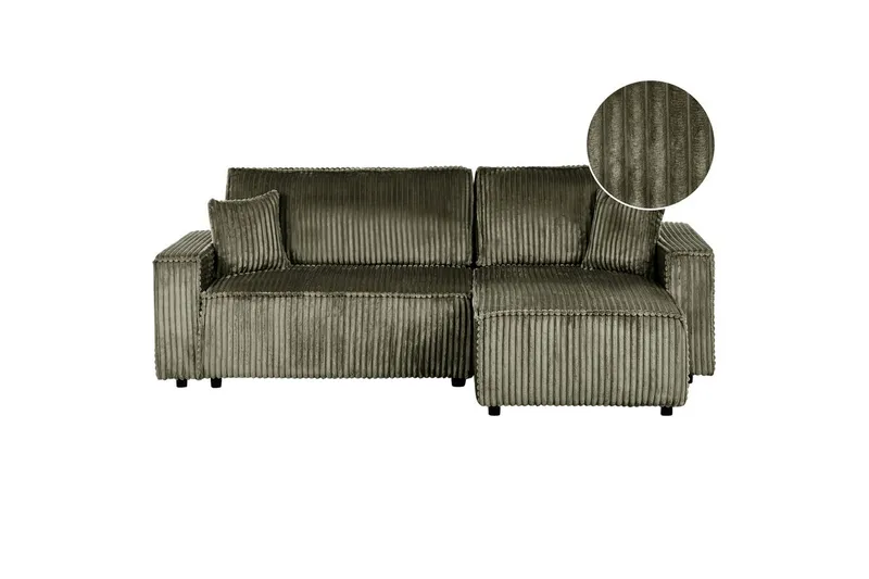 Bäddsoffa Vänstervänd Abacka, Grön, Svart