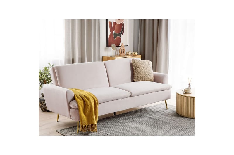 Bäddsoffa Vettre - Beige, guld - Möbler - Vardagsrum - Bäddsoffor