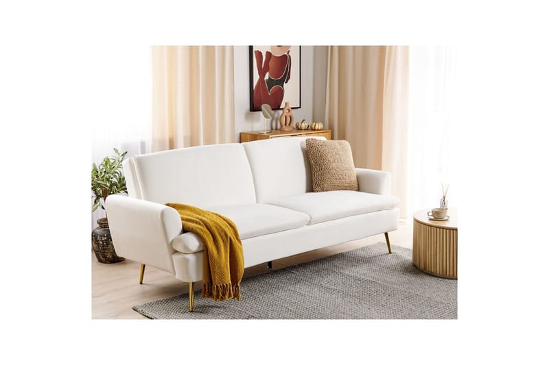 Bäddsoffa Vettre - Vitt, guld - Möbler - Vardagsrum - Bäddsoffor