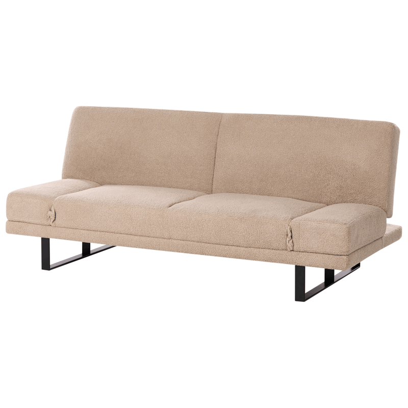 Bäddsoffa York Bouclé - Sandbeige - Möbler - Vardagsrum - Bäddsoffor - 2-sits bäddsoffa