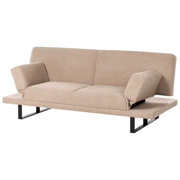 Bäddsoffa York Bouclé - Sandbeige - Möbler - Vardagsrum - Bäddsoffor - 2-sits bäddsoffa