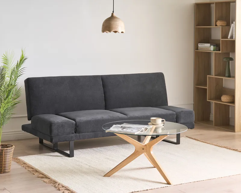 Bäddsoffa York Chenille - Svart - Möbler - Vardagsrum - Bäddsoffor - 2-sits bäddsoffa