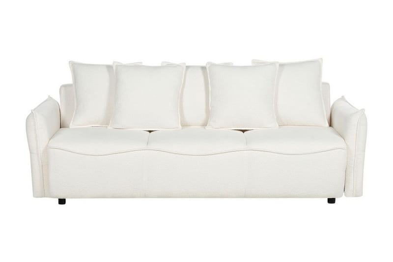 Balendin 3-sits Bäddsoffa 146x195 cm med Förvaring i Boucle, Benvit