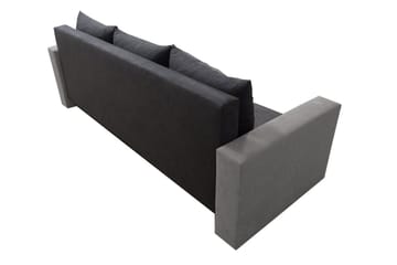 Banaso 3-sits Längsbäddad Bäddsoffa 130x200 cm med Förvaring i Sammet - Röd|Svart - Möbler - Vardagsrum - Bäddsoffor
