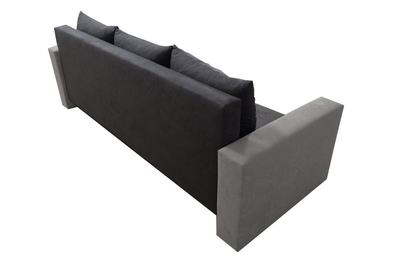 Banaso 3-sits Längsbäddad Bäddsoffa 130x200 cm med Förvaring i Sammet - Röd|Svart - Möbler - Vardagsrum - Bäddsoffor