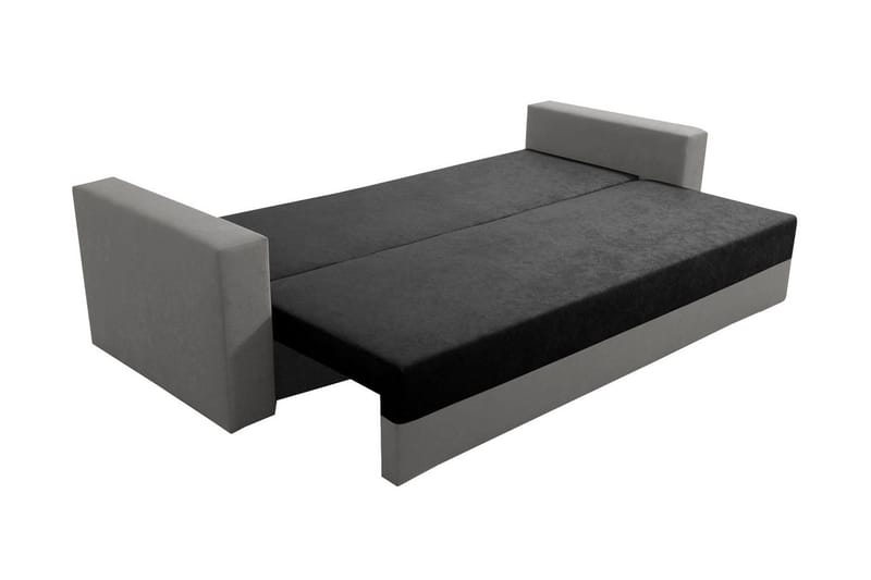 Banaso 3-sits Längsbäddad Bäddsoffa 130x200 cm med Förvaring i Sammet - Röd|Svart - Möbler - Vardagsrum - Bäddsoffor