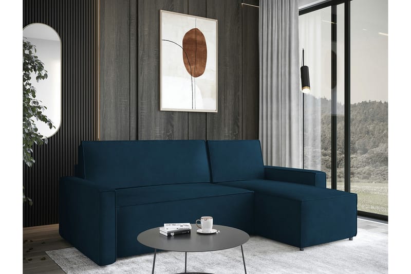 Bandon 3-sits Hörnbäddsoffa Blå - Möbler - Vardagsrum - Bäddsoffor - Hörnbäddsoffa