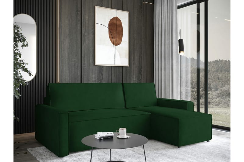 Bandon 3-sits Hörnbäddsoffa Grön - Möbler - Vardagsrum - Bäddsoffor - Hörnbäddsoffa