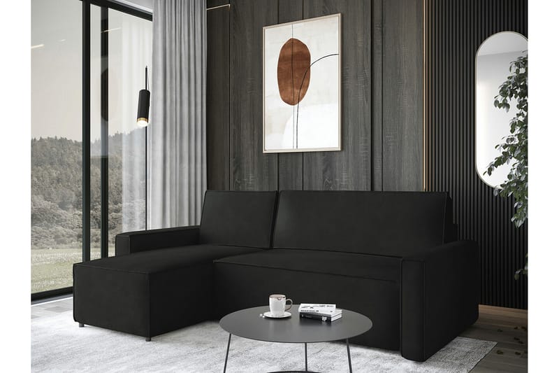 Bandon 3-sits Hörnbäddsoffa Svart - Möbler - Vardagsrum - Bäddsoffor - Hörnbäddsoffa
