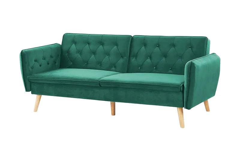 Bardu 2-sits Bäddsoffa - Sammet/Mörkgrön - Möbler - Vardagsrum - Bäddsoffor