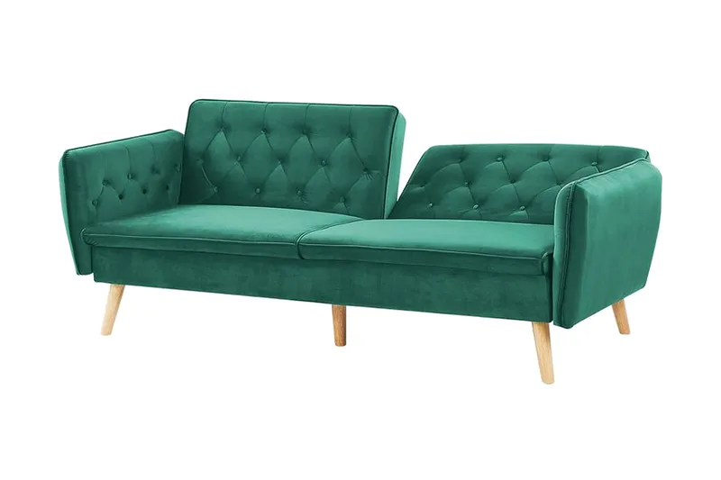 Bardu 2-sits Bäddsoffa - Sammet/Mörkgrön - Möbler - Vardagsrum - Bäddsoffor