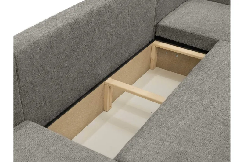 Barile Bäddsoffa Dubbeldivan 4-sits i Plysch - Beige - Möbler - Vardagsrum - Bäddsoffor - U bäddsoffa