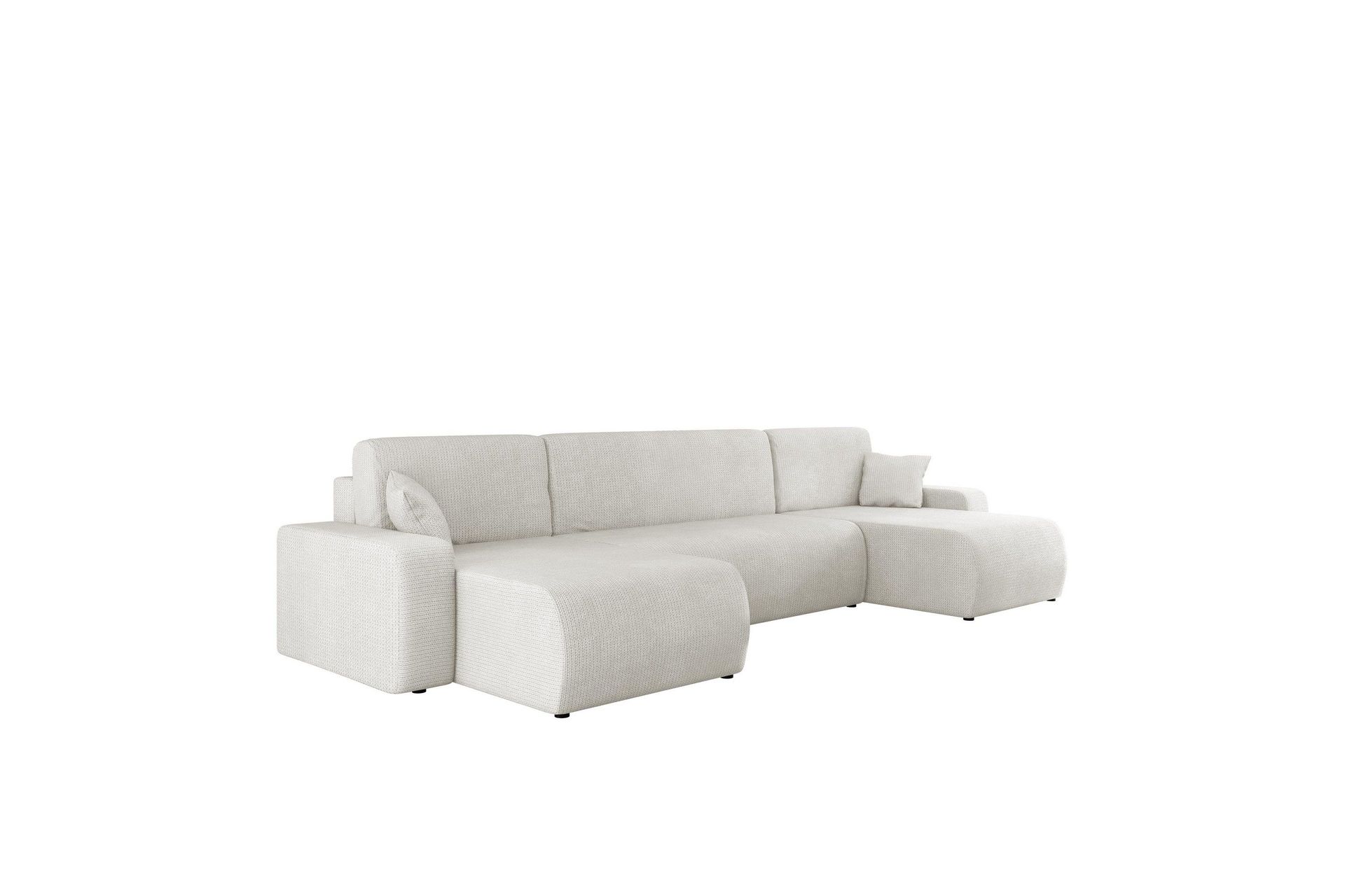 barile bäddsoffa dubbeldivan 4-sits i plysch - vit