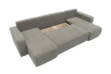 Barile Bäddsoffa Dubbeldivan 4-sits i Plysch - Beige - Möbler - Vardagsrum - Bäddsoffor - U bäddsoffa