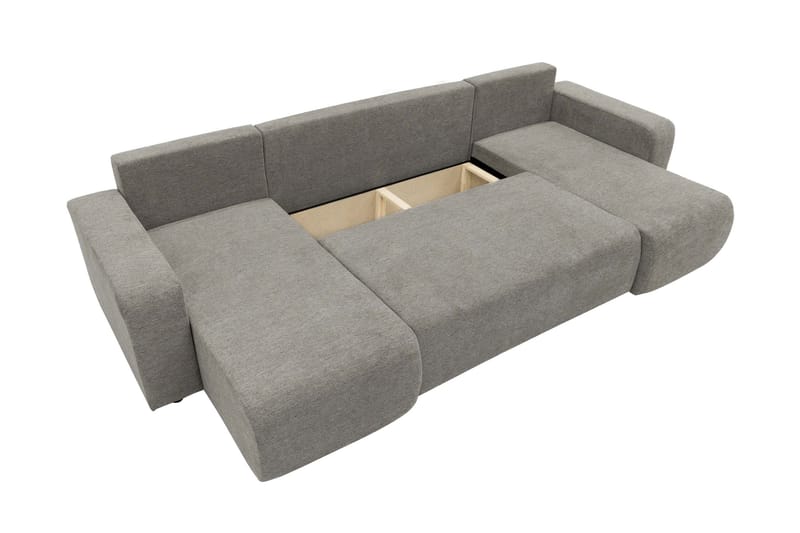 Barile Bäddsoffa Dubbeldivan 4-sits i Plysch - Beige - Möbler - Vardagsrum - Bäddsoffor - U bäddsoffa