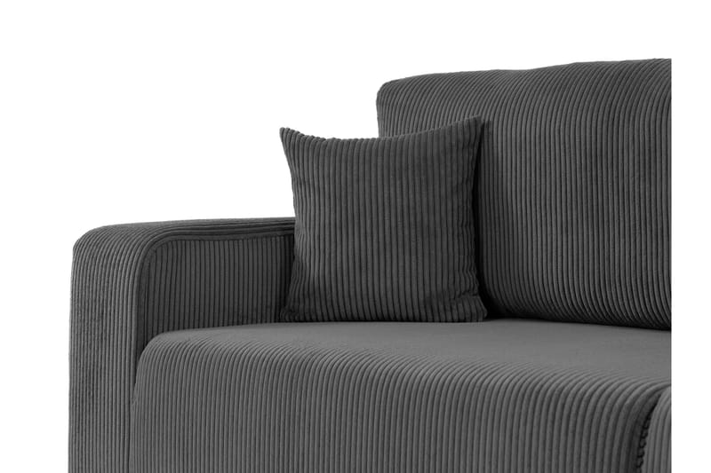 Barile Bäddsoffa Dubbeldivan 4-sits i Plysch - Grå - Möbler - Vardagsrum - Bäddsoffor - U bäddsoffa