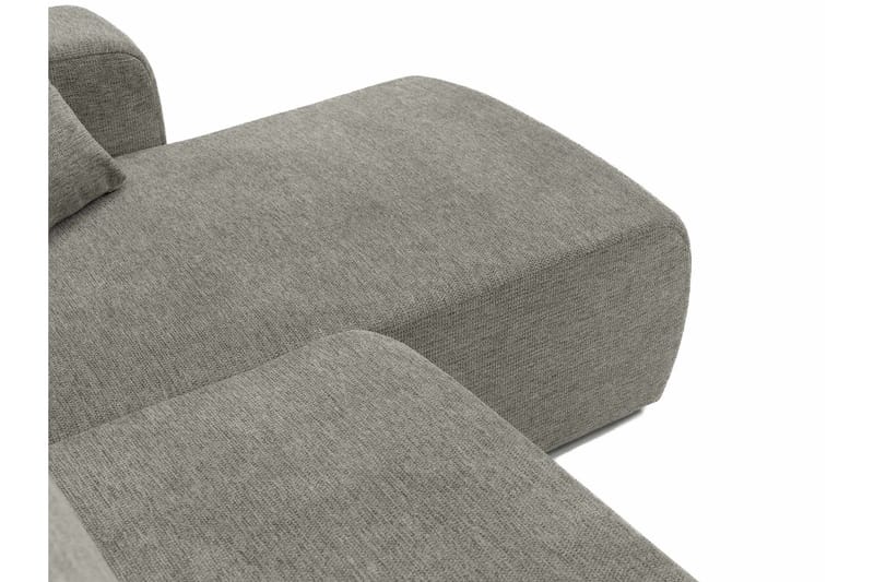 Barile Bäddsoffa Dubbeldivan 4-sits i Plysch - Grå - Möbler - Vardagsrum - Bäddsoffor - U bäddsoffa