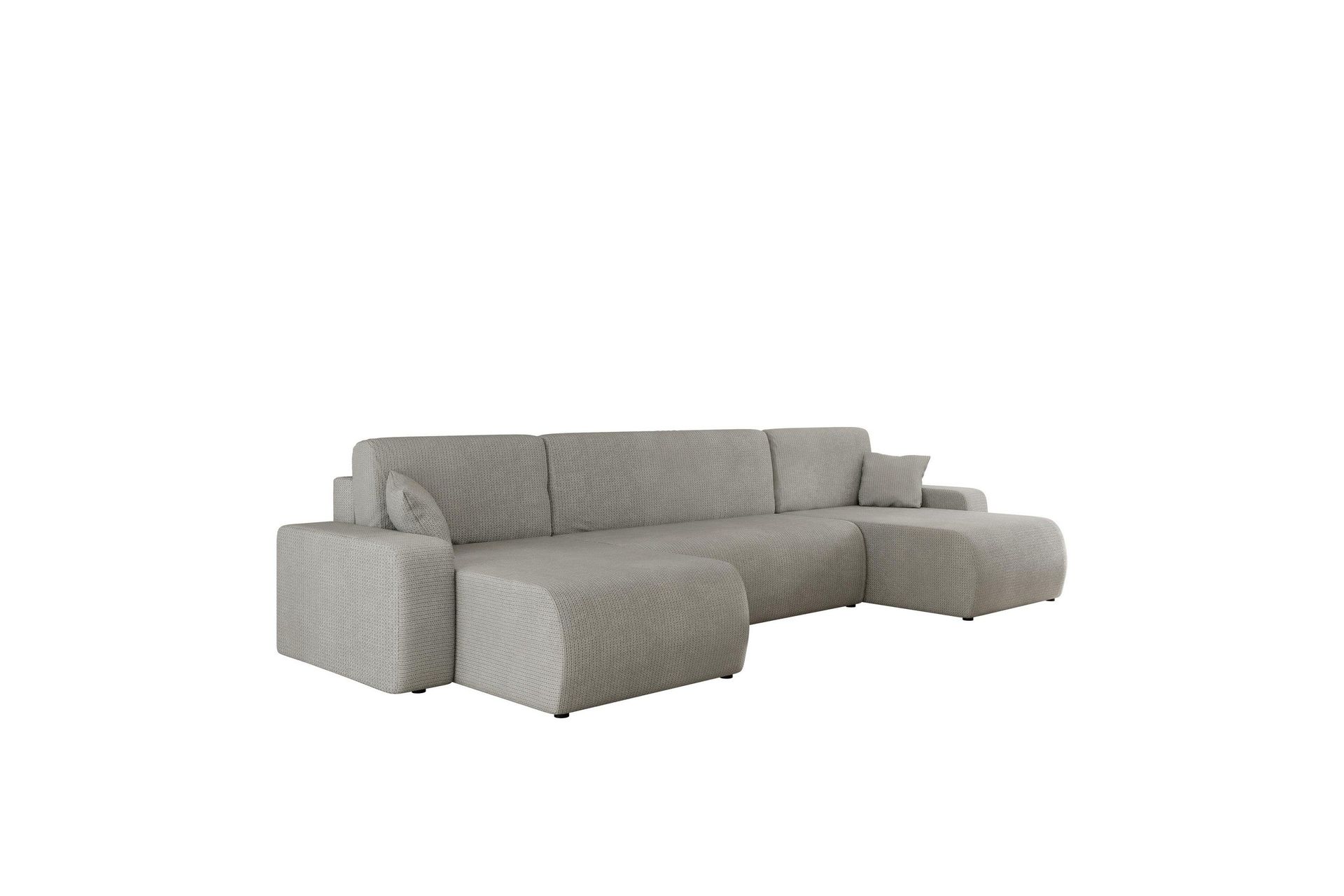 barile bäddsoffa dubbeldivan 4-sits i plysch - grå