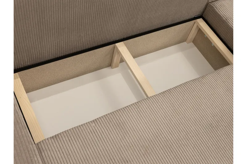 Barile Bäddsoffa med Divan 3-sits i Plysch - Beige - Möbler - Vardagsrum - Bäddsoffor