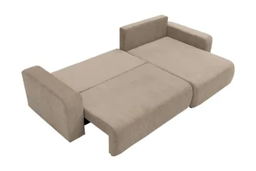 Barile Bäddsoffa med Divan 3-sits i Plysch - Grå - Möbler - Vardagsrum - Bäddsoffor