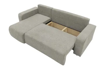 Barile Bäddsoffa med Divan 3-sits i Plysch - Grå - Möbler - Vardagsrum - Bäddsoffor