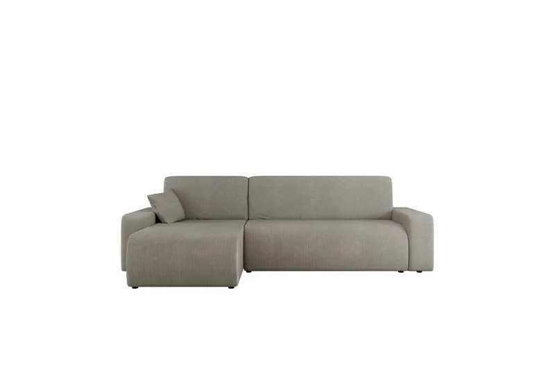 Barile Bäddsoffa med Divan 3-sits i Plysch, Grå