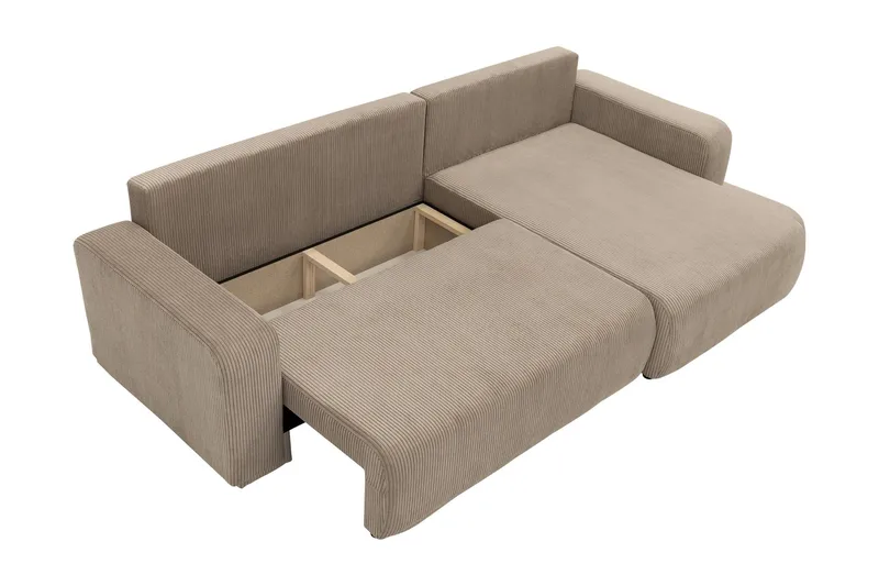 Barile Bäddsoffa med Divan 3-sits i Plysch - Beige - Möbler - Vardagsrum - Bäddsoffor
