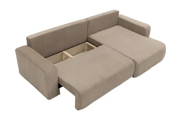 Barile Bäddsoffa med Divan 3-sits i Plysch - Grå - Möbler - Vardagsrum - Bäddsoffor