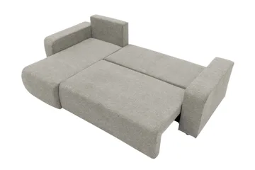 Barile Bäddsoffa med Divan 3-sits i Plysch - Grå - Möbler - Vardagsrum - Bäddsoffor