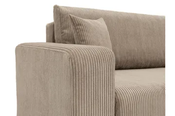 Barile Bäddsoffa med Divan 3-sits i Plysch - Grå - Möbler - Vardagsrum - Bäddsoffor