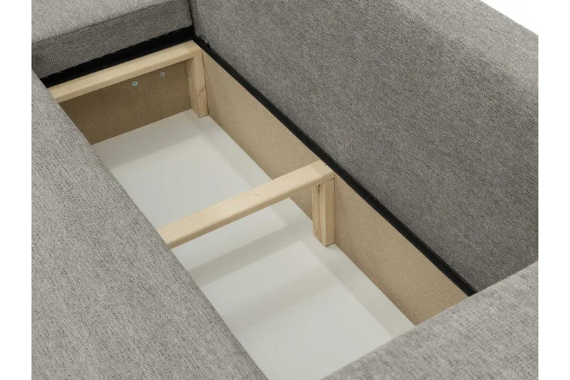 Barile Bäddsoffa med Divan 3-sits i Plysch - Grå - Möbler - Vardagsrum - Bäddsoffor