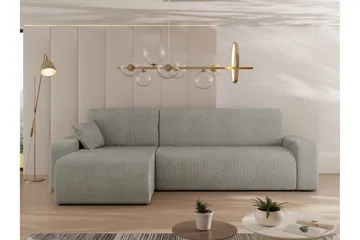 Barile Bäddsoffa med Divan 3-sits i Plysch - Grå - Möbler - Vardagsrum - Bäddsoffor