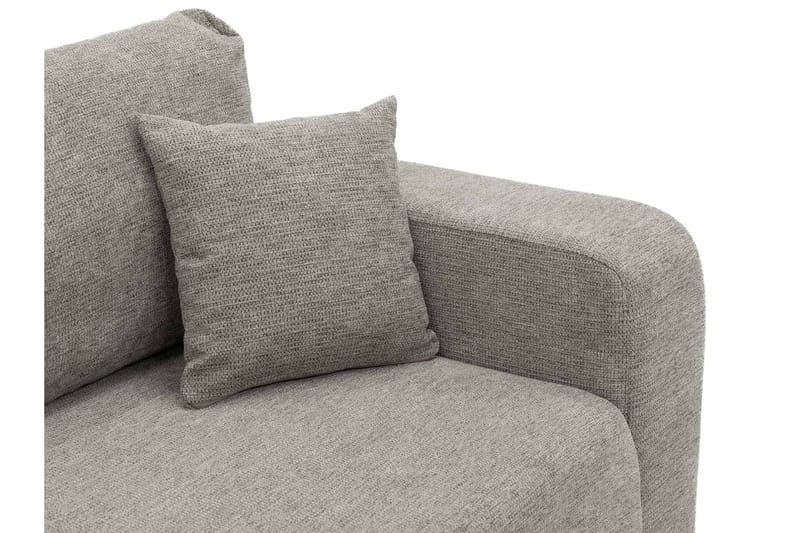 Barile Bäddsoffa med Divan 3-sits i Plysch - Grå - Möbler - Vardagsrum - Bäddsoffor