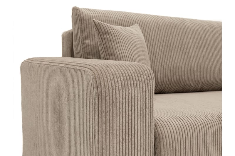 Barile Bäddsoffa med Divan 3-sits i Plysch - Vit - Möbler - Vardagsrum - Bäddsoffor