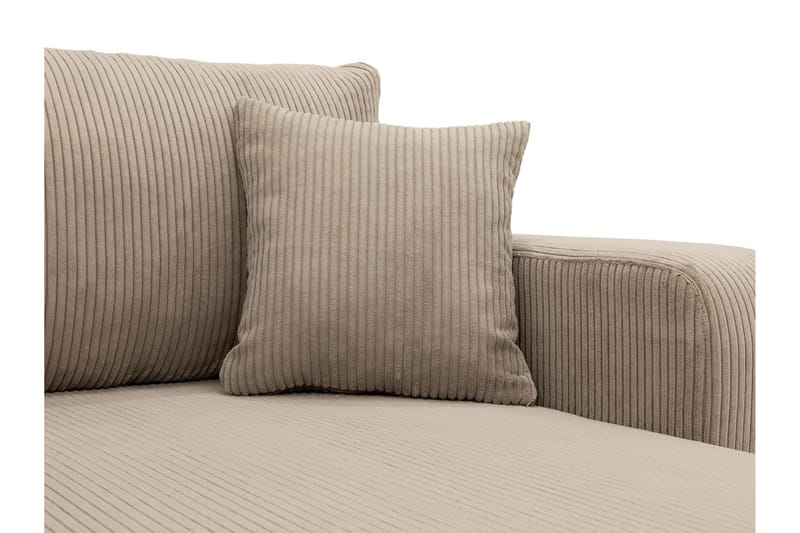 Barile Bäddsoffa med Divan 3-sits i Plysch - Vit - Möbler - Vardagsrum - Bäddsoffor