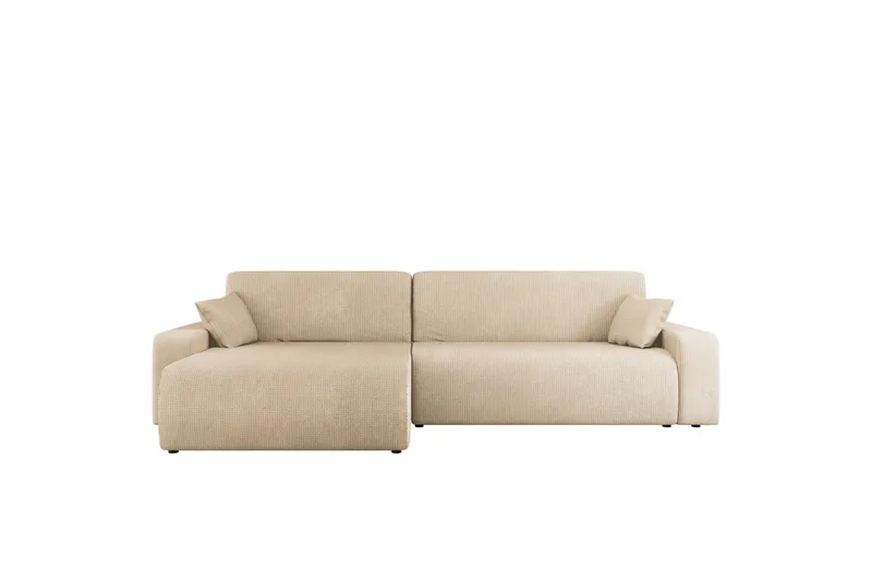 Barile Bäddsoffa med Divan 3-sits i Plysch, Beige