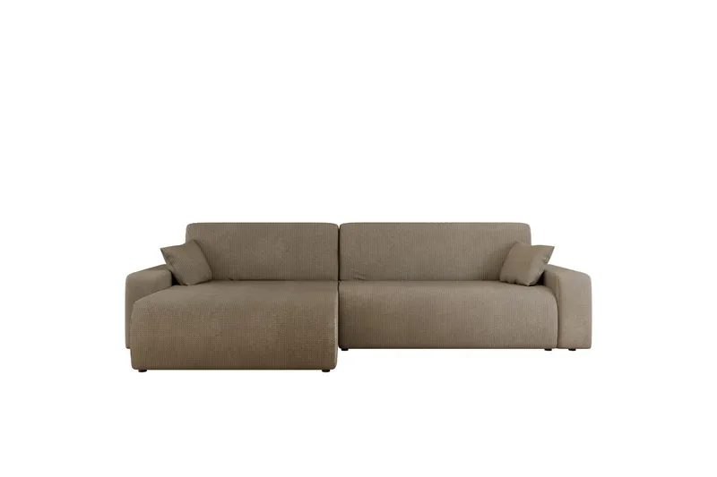 Barile Bäddsoffa med Divan 3-sits i Plysch, Brun