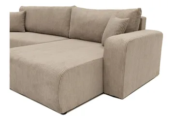 Barile Bäddsoffa med Divan 3-sits i Plysch - Grå - Möbler - Vardagsrum - Bäddsoffor
