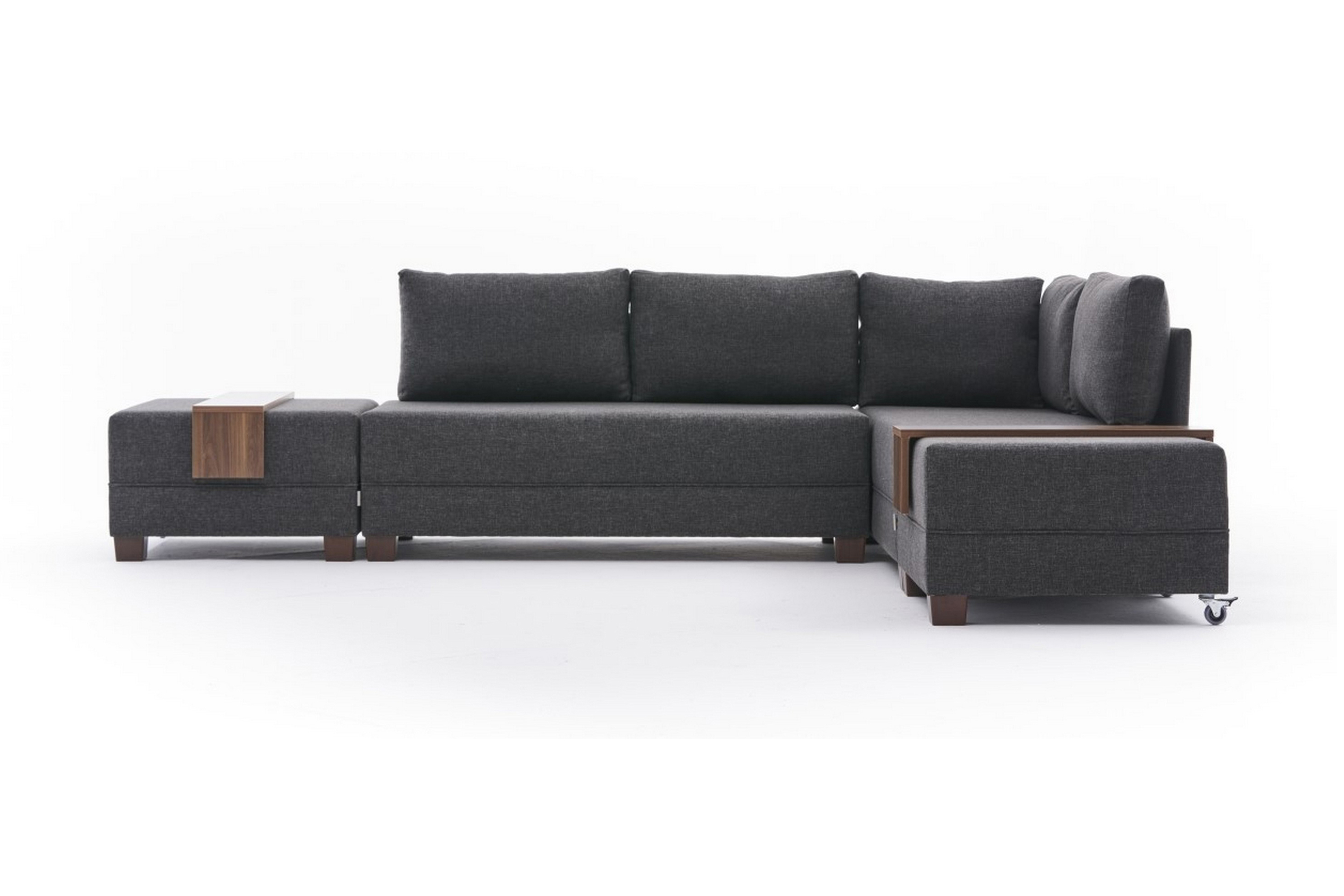 baruda bäddsoffa m. divan 4-sits 140x190 antracit -