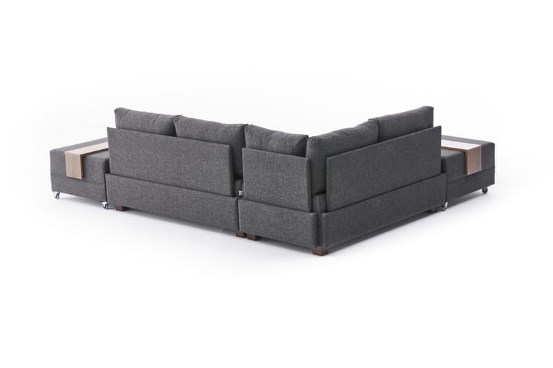 BARUDA Bäddsoffa m. Divan 4-sits 140x190 Antracit - Möbler - Vardagsrum - Bäddsoffor