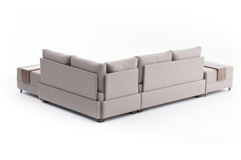 BARUDA Bäddsoffa m. Divan 4-sits 140x190 Cream - Bäddsoffor - Bäddsoffa divan