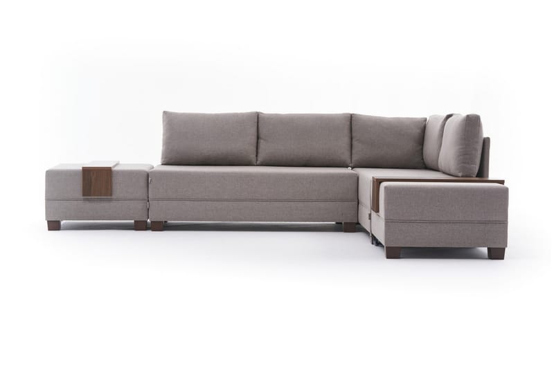BARUDA Bäddsoffa m. Divan 4-sits 140x190 Cream - Möbler - Vardagsrum - Bäddsoffor