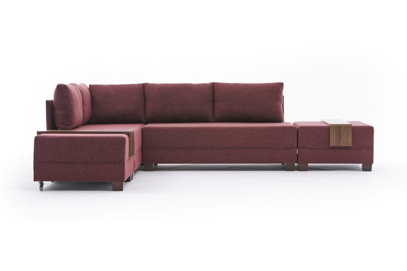 BARUDA Bäddsoffa  Röd - Bäddsoffor - Hörnbäddsoffa