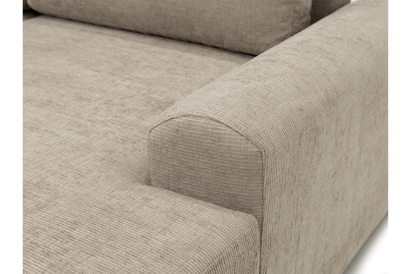 Bella Bäddsoffa Dubbeldivan 4-sits i Plysch - Beige - Möbler - Vardagsrum - Bäddsoffor - U bäddsoffa